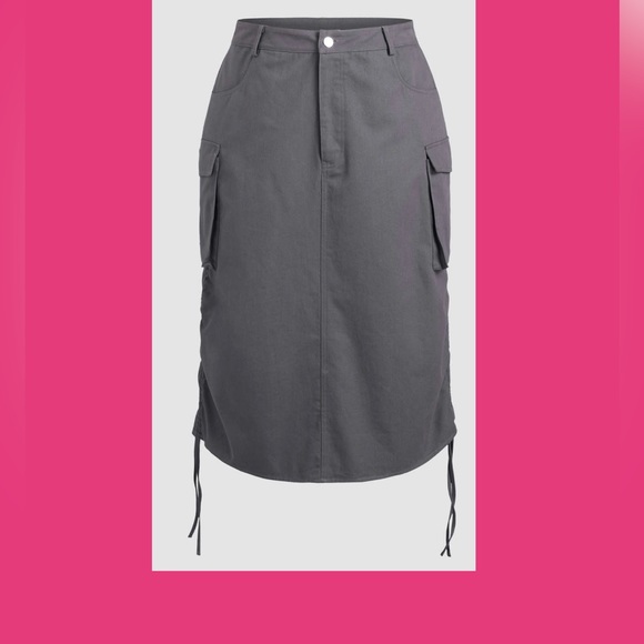 Cider brand grey parachute style cargo skirt brand new with tags - Picture 3 of 3